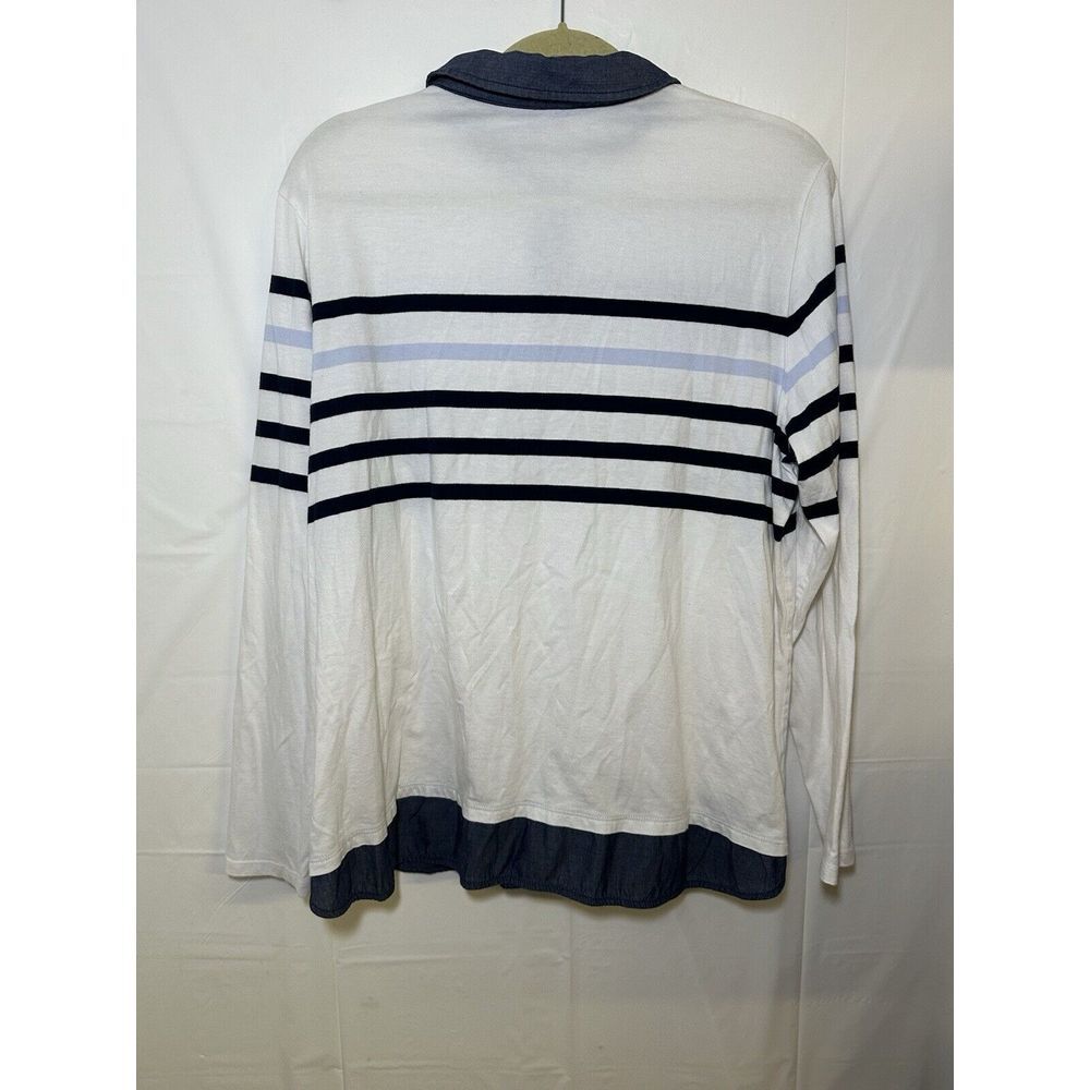 Tommy Hilfiger White Striped XXL Shirt with Inside Shirt Detail Preppy - Picture 4 of 5